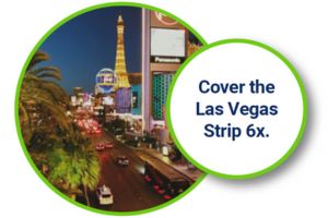 cover the Las Vegas strip 6 times.