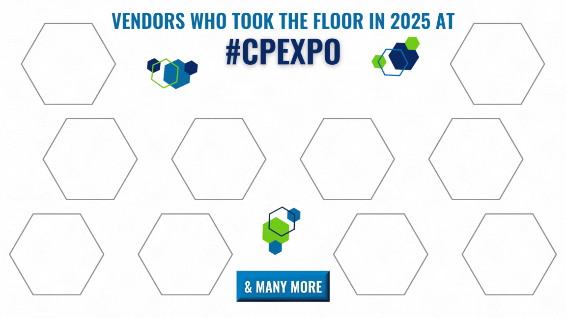 A graphic showing some o0f the sponsors and exhibitors who were at #CPExpo in 2025
