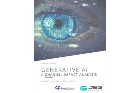 generative AI a channel impact analysis August 2023 prepared by Ashlyn Szilva Channel Futures and JSG.